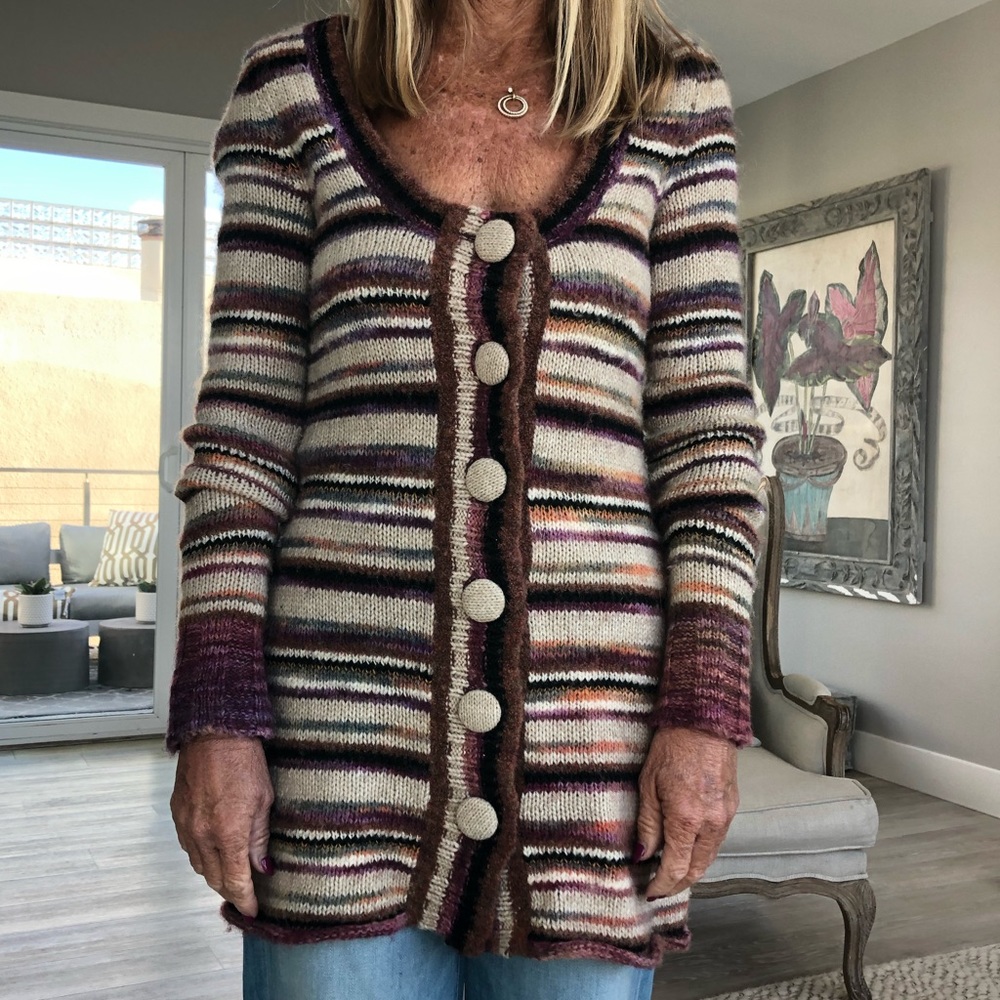 Anthropologie Sleeping On Snow Striped Knit Sweater